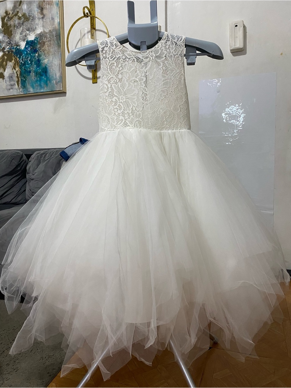 JJ's House Ivory Lace Tulle Flower Girl Dress